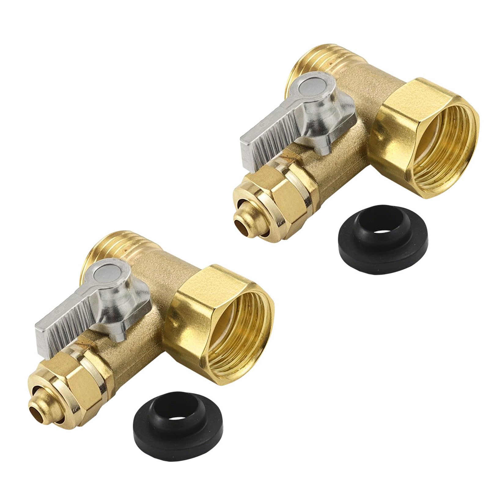 Buxuaaaa C 3 Way Inlet Ball Valves Integrated Brass Onstruction Triple Port Water Valves For Water Flows Ontrol Erosion Resistance Erosion Resistant Plumbing Ball