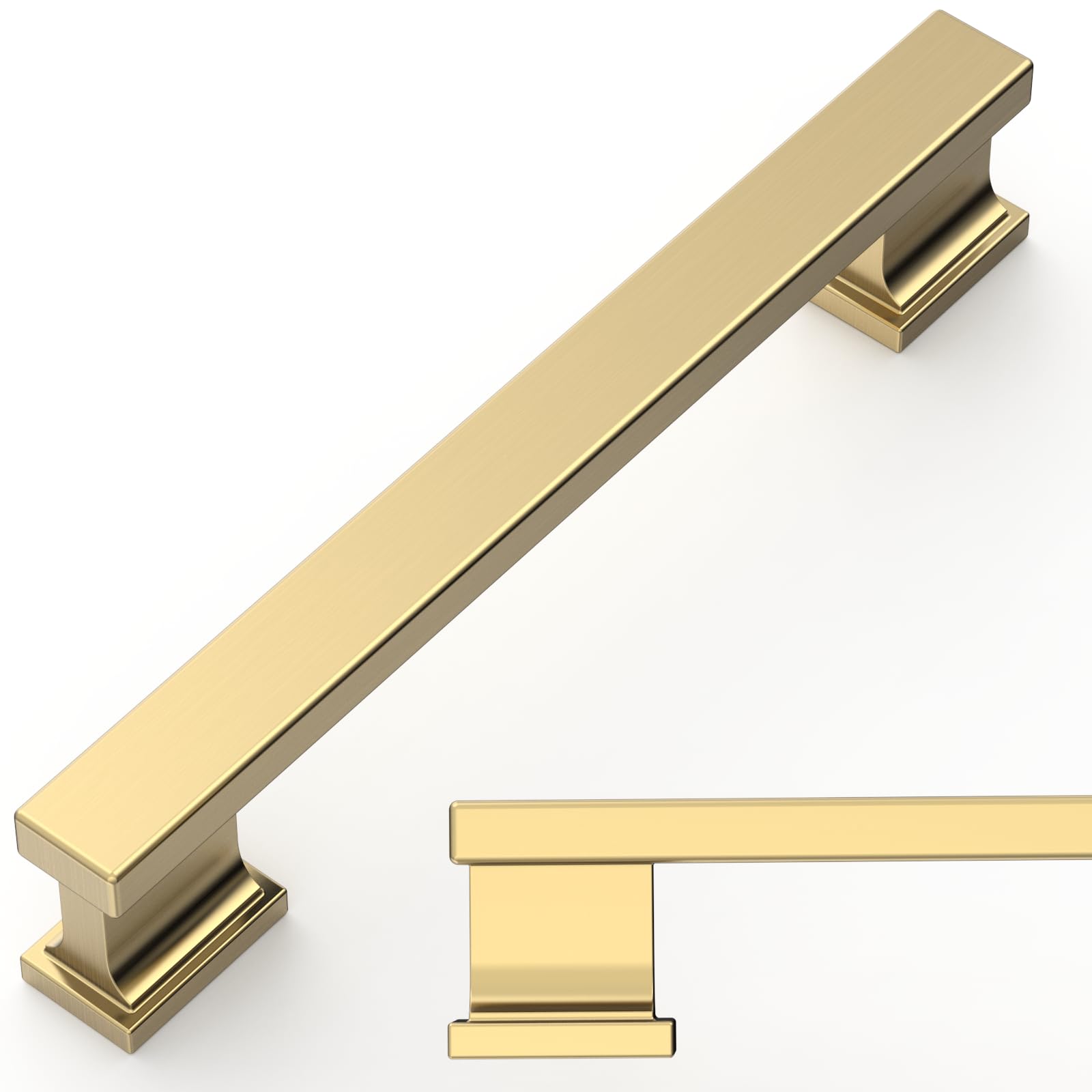 Amerdeco 6 Pack Champagne Bronze Cabinet Pulls, 5 Inch(128mm) Hole Centers Kitchen Cabinet Handles, Solid Zinc Alloy Kitchen Cabinet Hardware Drawer Pulls for Dresser Cupboard Wardrobe,AM043