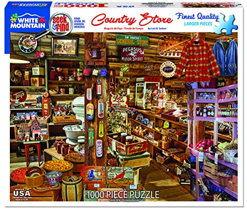 White Mountain Rompecabezas de 1000 Piezas, Country Store Seek & Find, Piezas Grandes, Regalo para Adultos y Familia, 24x30 pulgadas, Escena Americana Vintage miniatura 2