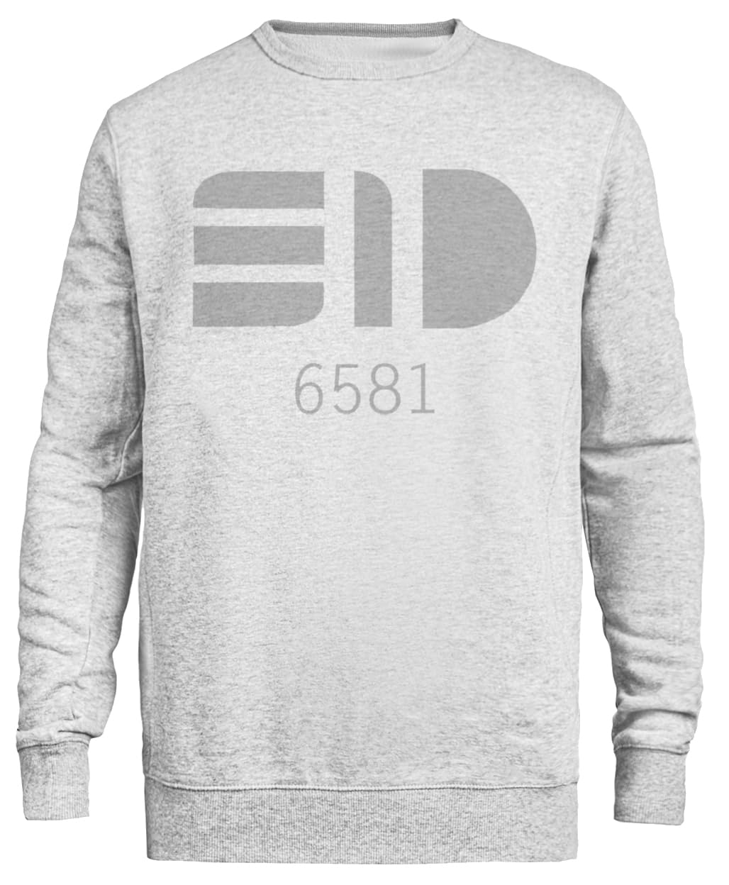 Sid 6581 Unisex Szary Sweter Ekologiczny Unisex Grey Sweatshirt Eco-Friendly Crewneck