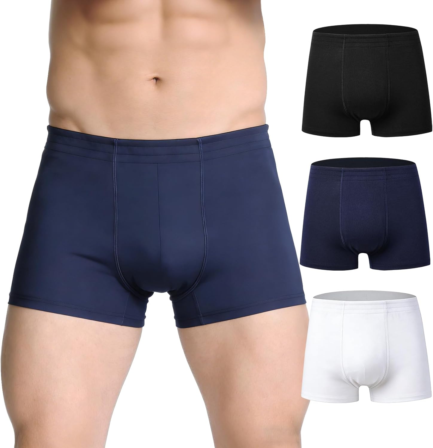 Men’s Incontinence Underwear – Upgraded 250ml Absorbency, Leakproof Boxer Briefs with Front-to-Back Leak Protection – Washable Reusable Cotton Incontinence Briefs for Heavy Bladder Leakage, 3-Pack