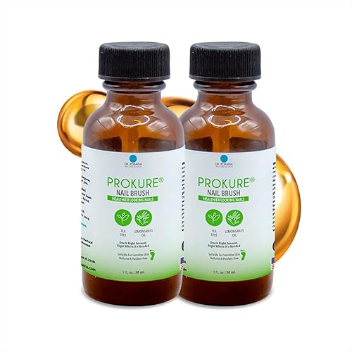 PROKURE Cepillo natural para uñas saludables (1 onza líquida), alivio de hongos y dermatitis en las uñas (paquete de 2)