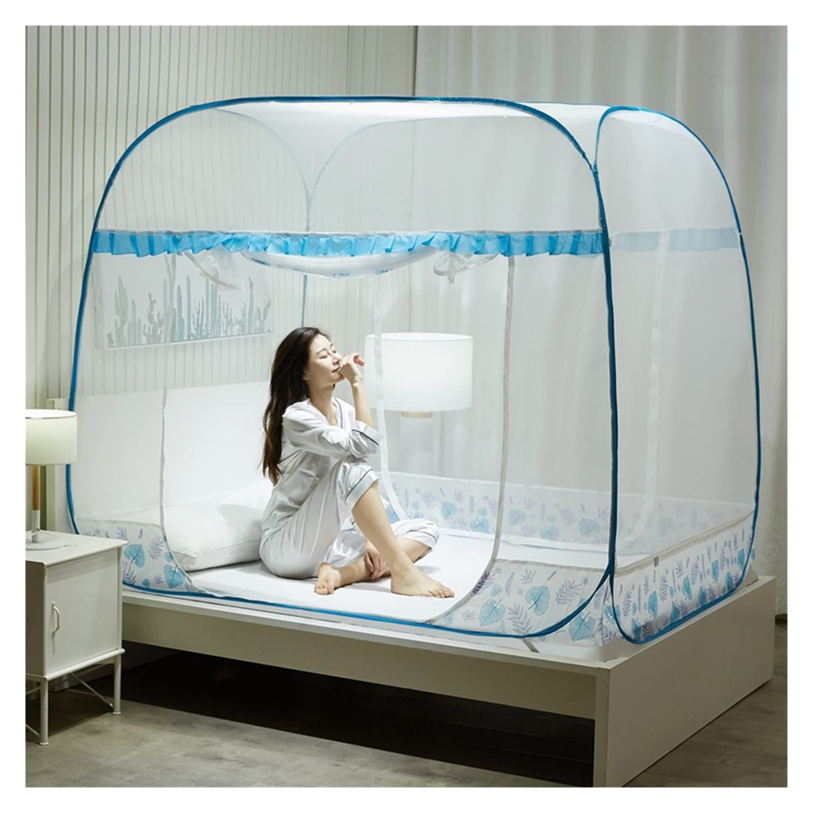 DXTFDHB Installation-Free Mosquito Net Yurt Household Double Bed Dormitory Single Outdoor Folding