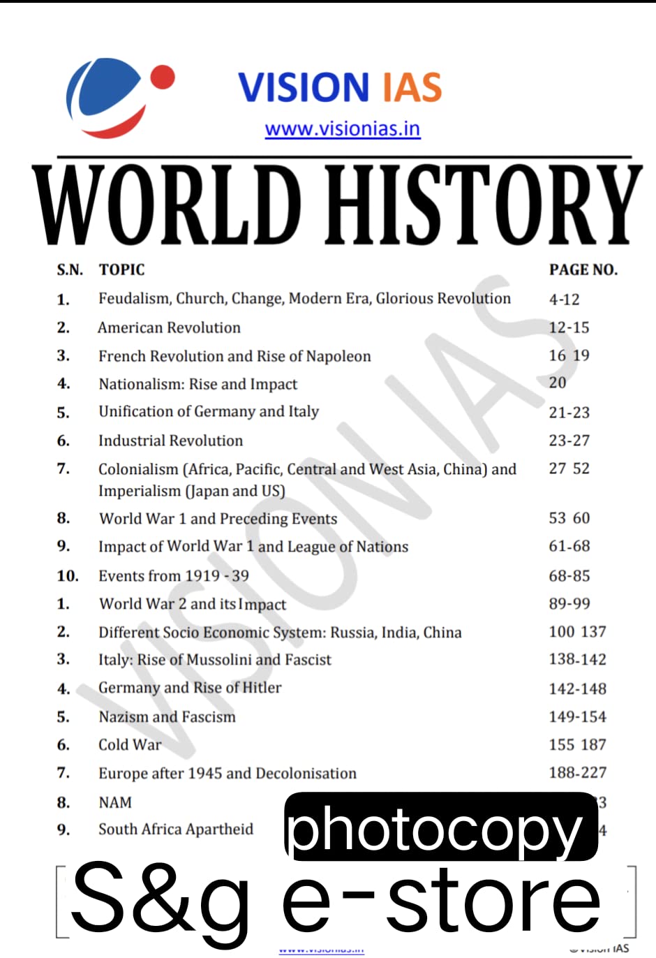 Buy Vision Ias World History Notes For Upsc Civil Service 2023 Exams ...