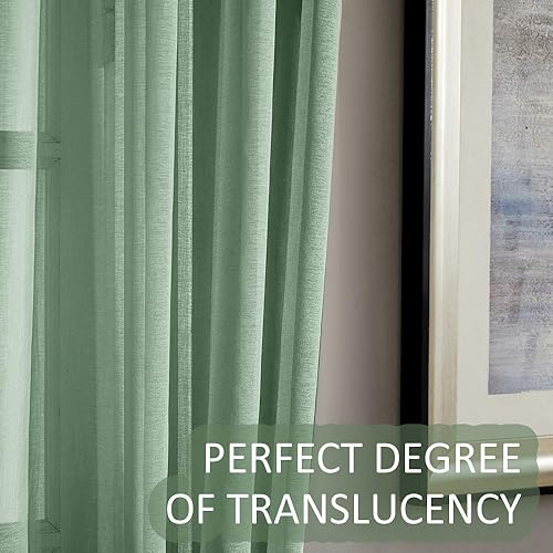 Miniatura 6 de MRTREES - Cortinas de gasa pequeñas y translúcidas con filtrado de luz y bolsillo para cortinero, 2 paneles para media ventana