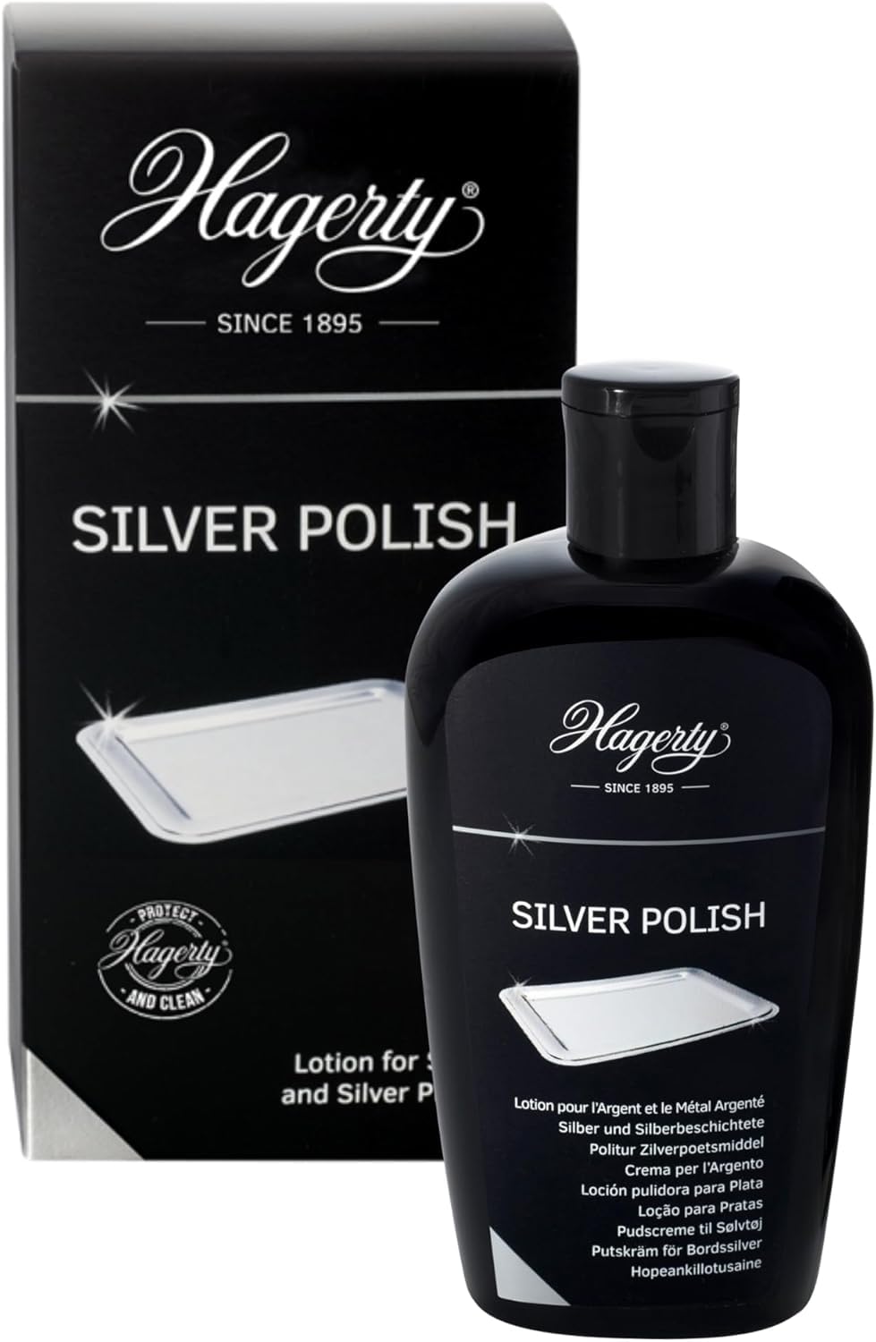 Hagerty Silver Polish 250 ml I Efficient silver polish for silver and silver-plated metal I Instant polishing cream for vases frames accessories decoration items etc I For a renewed shine