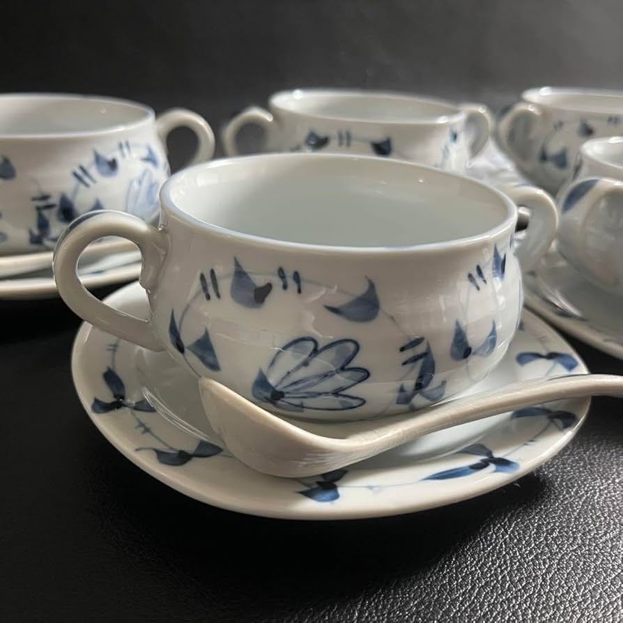 Amazon.co.jp: 品有田焼 雅峰窯 スープカップ15点セット 専用