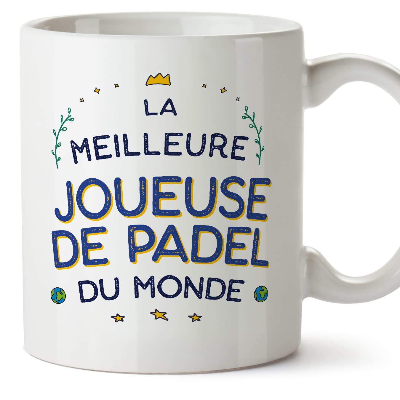 MUGFFINS Padel Player Woman Mug - in French - Meilleur du Monde - Funny Gift for Colleagues - Ceramic 11oz Mug — image 1