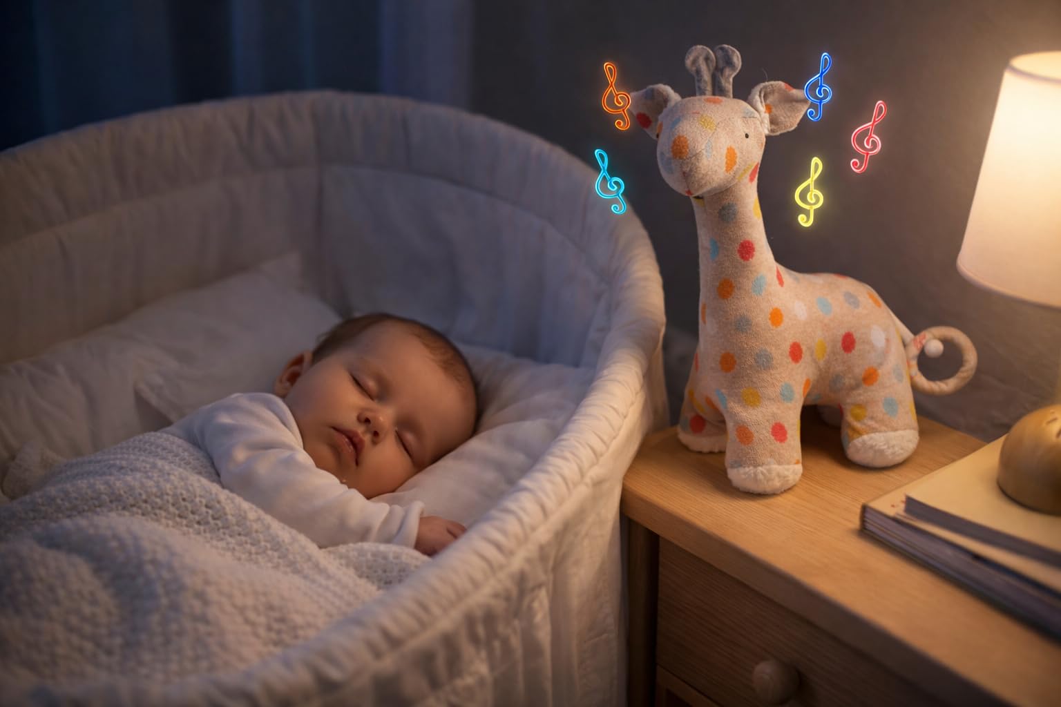 Efie Bio-Spieluhr Giraffe, Handgefertigt in Deutschland, 100% Bio-Baumwolle, Recycelte Füllung, Nachhaltig, Babyspielzeug ab Geburt, ca. 32 cm (Melodie: Mozarts Wiegenlied, schlafe Mein Prinzchen……)