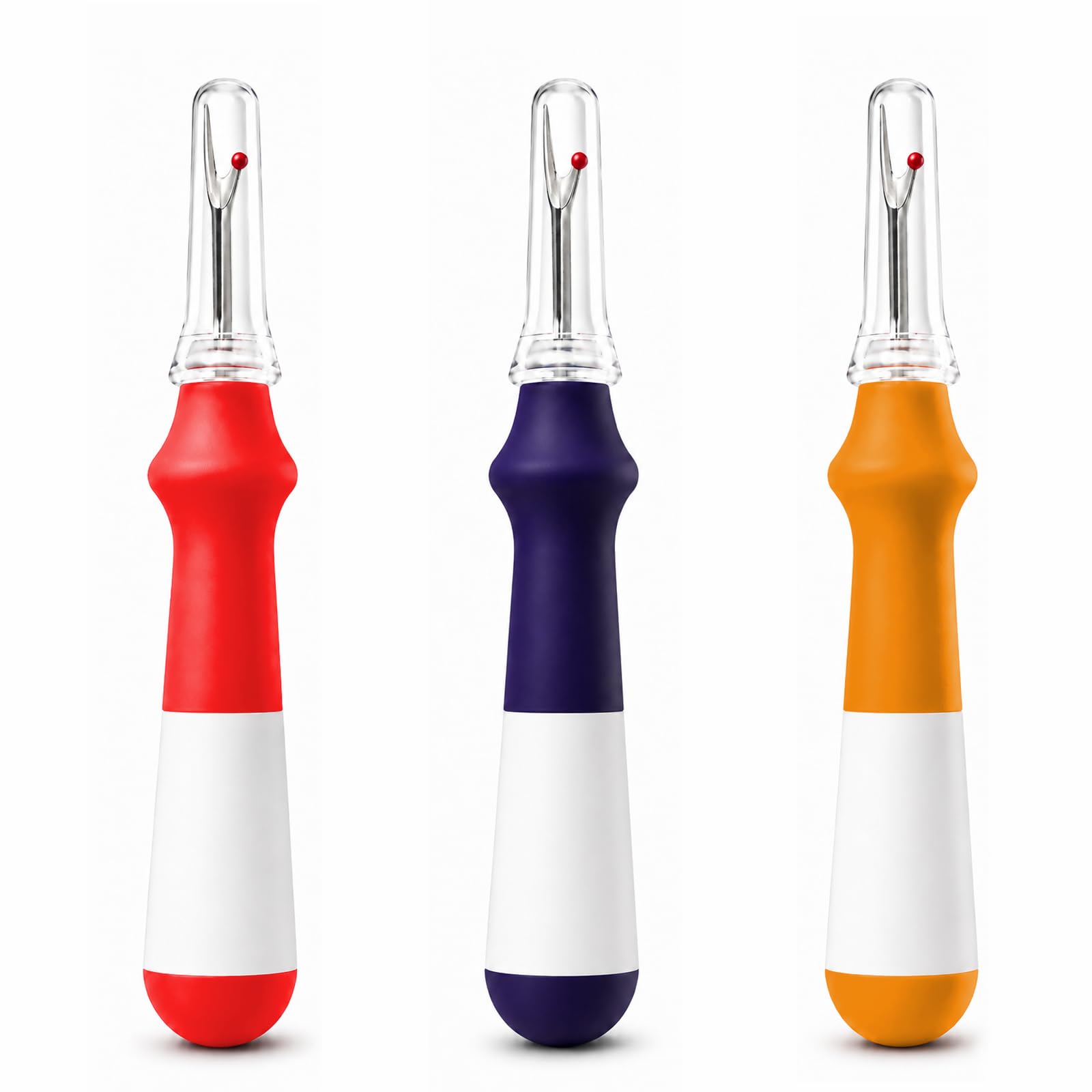 Lhedon Desgarrador de costuras de agarre ergonómico, 3 piezas, colorido herramienta de extracción de hilos grande para coser, manualidades, quitar dobladillos y costuras