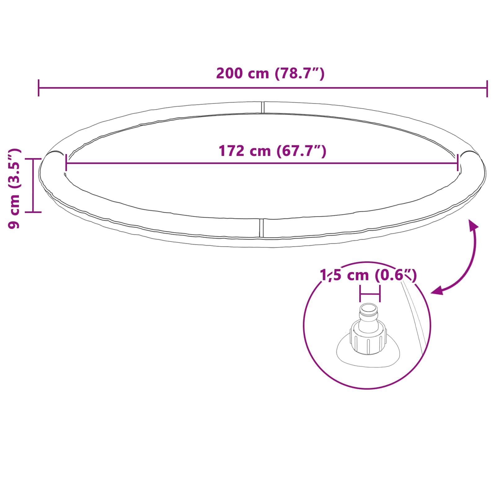 Planschbecken für Kinder und Hunde Blau Ø200 x 9 cm PVC Robustes Material mit Sprinklerfunktion, faltbar, ideal für Garten, draußen und Sommer zum Spielen und Abkühlen