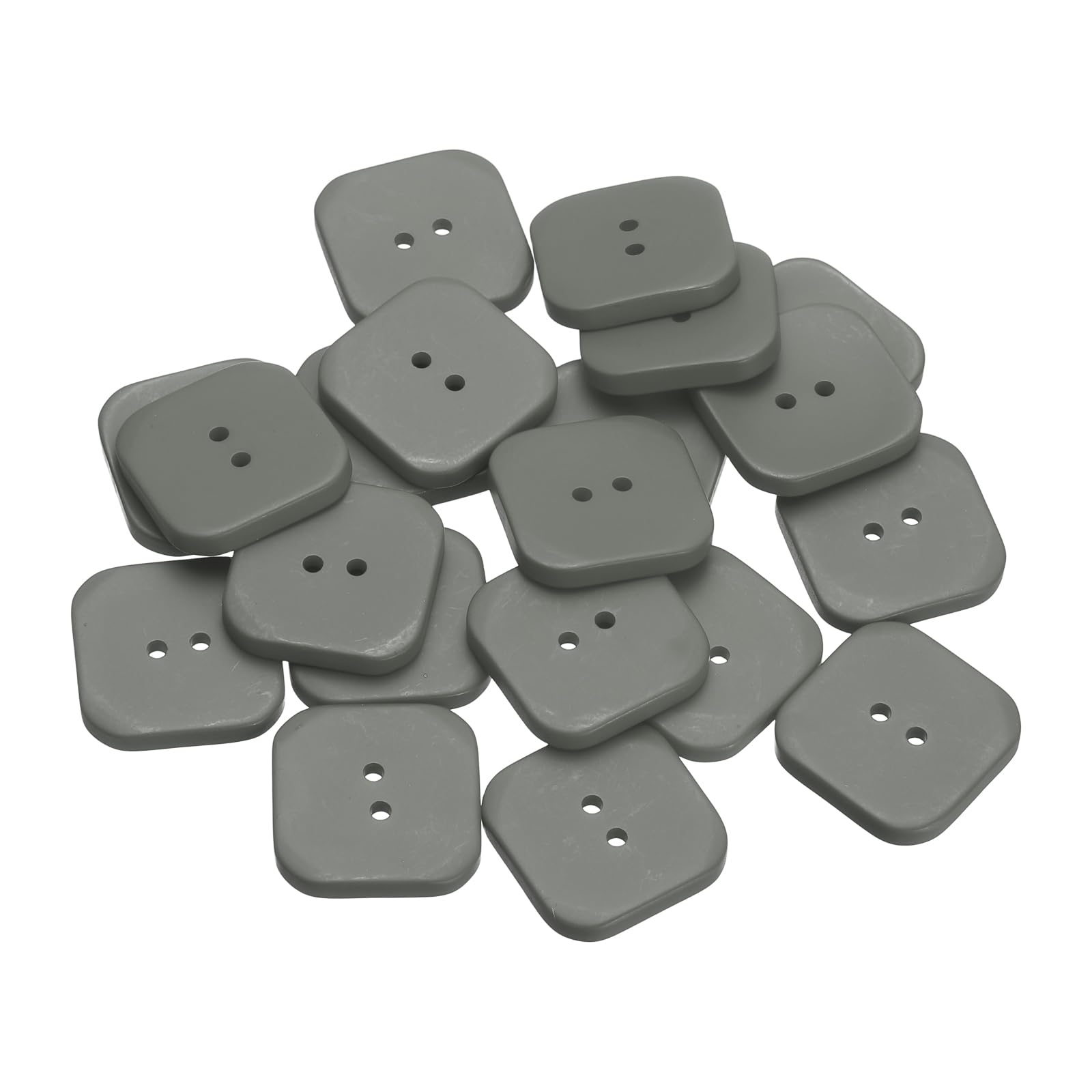 sourcing map 20pcs Sewing Button 30mm (1-3/16") 2 Holes Square Resin Button Craft Sewing Replacement Accessories for Clothing DIY Crafts Decoration, Green