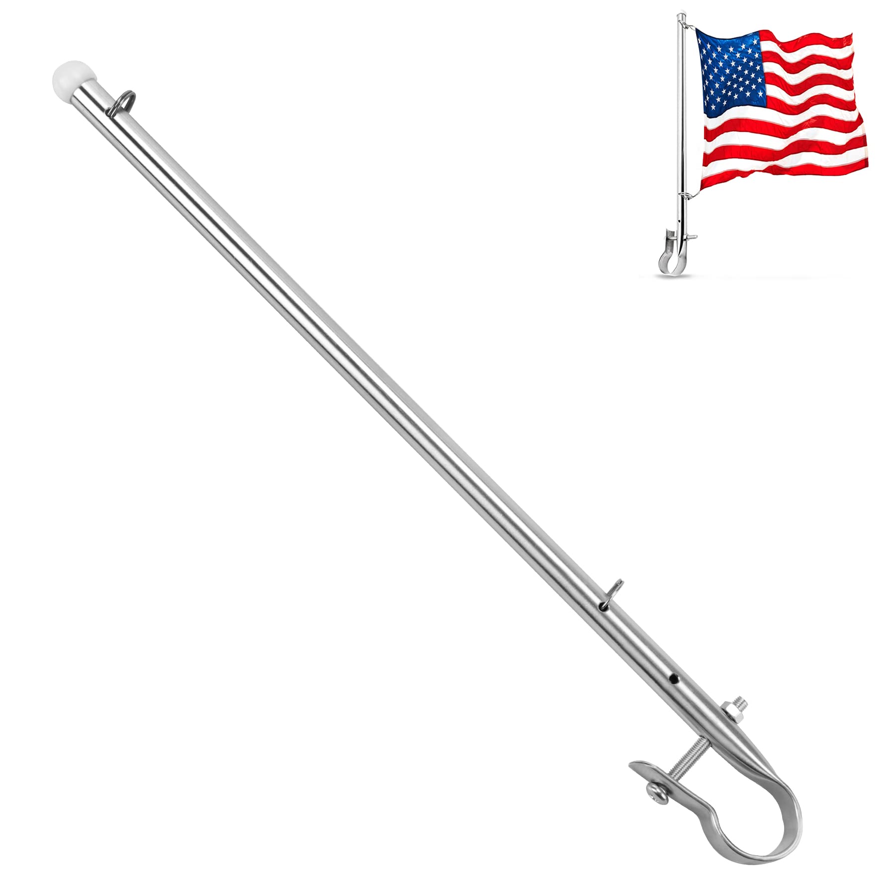 Pebbly Beach Flag Staff for Boat Yacht 15-1/4