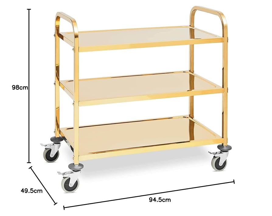 1 DIY Stainless Steel 3-Shelf Utility Service Storage Cart / 3-Tiers