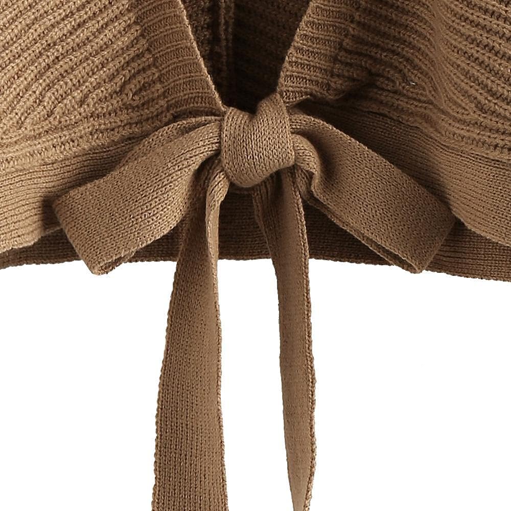 ZAFUL Women's V Neck Cropped Sweater Ribbed Knit Pullover Tops Sexy Drop Shoulder Jumpers - Image 4