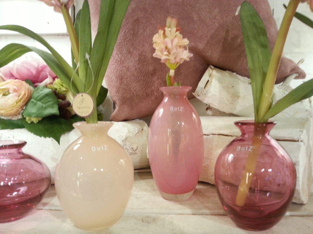 Dutz Vase Modest Rosa - Mundgeblasen Glas H27cm D24cm Modern