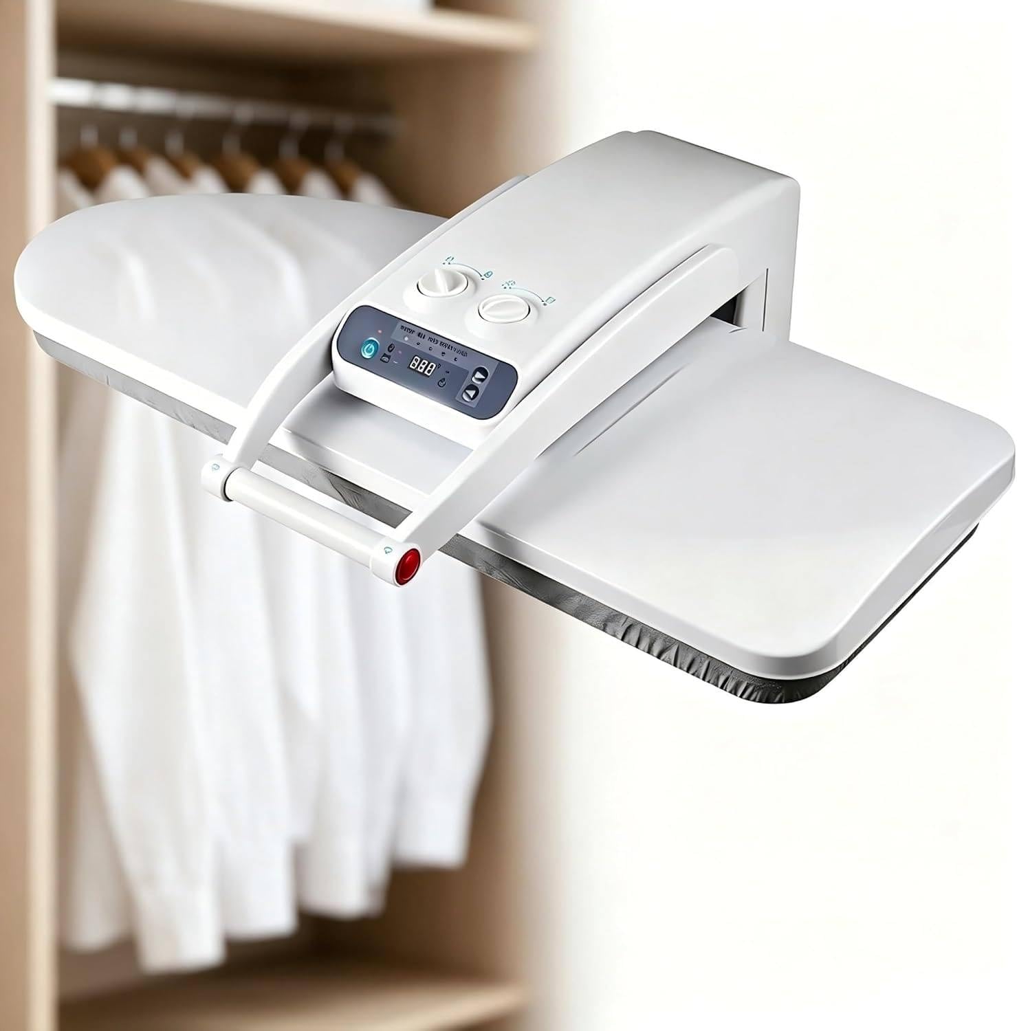 Plancha de presión comercial de 1400W con inyección de vapor(modelo estándar)| Incluye placa grande de 25,59 x 9,4 pulgadas,depósito de agua de 300 ml, pantalla LED y 5 ajustes de tejido Nostand