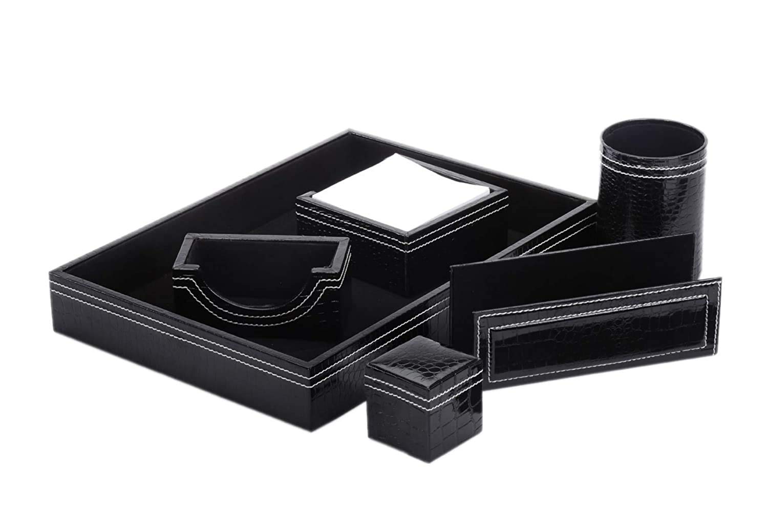 panku Leather 6 in 1(Paper,Memo,Phone,Card Holder,Paper Weight) For Office Table(Pack of 1)