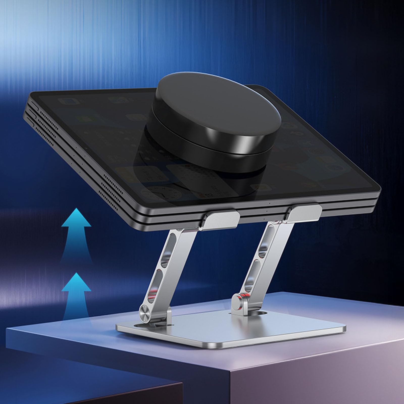 Supporto ergonomico per tablet con raffreddamento magnetico Base stabilizzante in lega alluminio Soluzione riduzione del calore per supporto raffreddamento per tablet in lega alluminio