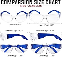 Vista 4 de BISON LIFE Gafas de seguridad para niños, gafas protectoras para niños a granel, ANSI Z87.1, gafas de seguridad para niños, paquete de gafas