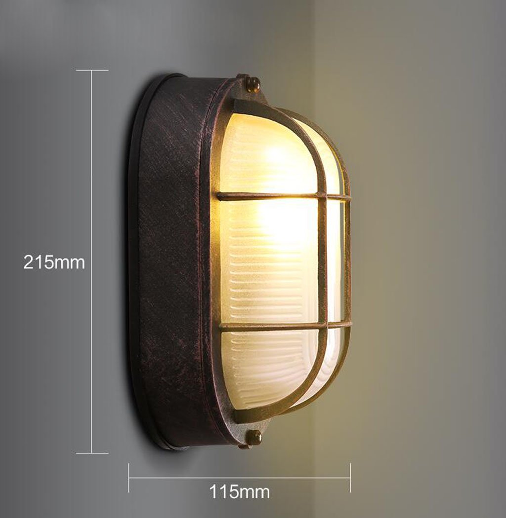 MAGO European Style Retro Industrial Corridor Courtyard Hotel Balcony Aisle Wall lamp American-Style loft Antique Aluminum Wall Art Creative Wall Light (Color : KC)