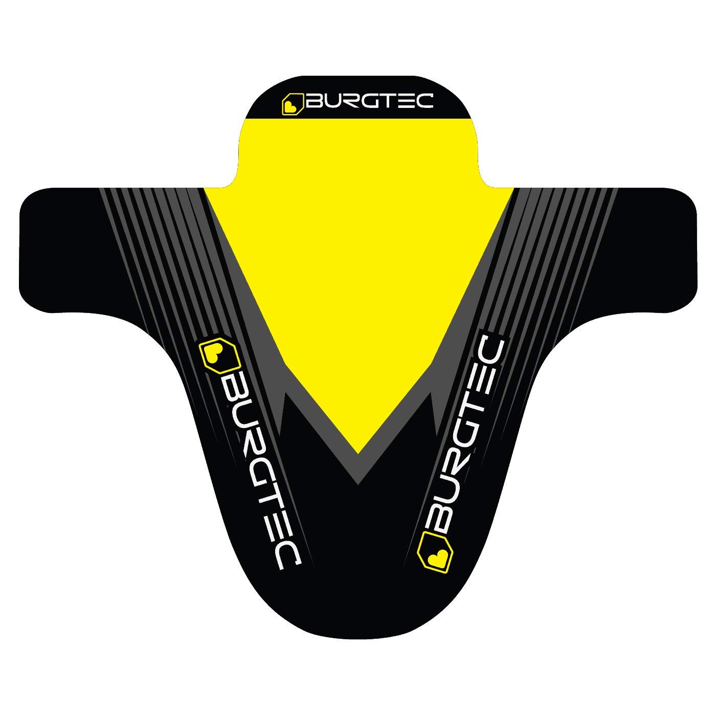 Burgtec Moto Front Mountain Bike Mudguard - Yellow/Black/MTB Mud Fender Shield Guard Face Bicycle Cycling Cycle Biking Board Muck Rain Water Puddle Wet Weather Trail Riding Downhill Accessories