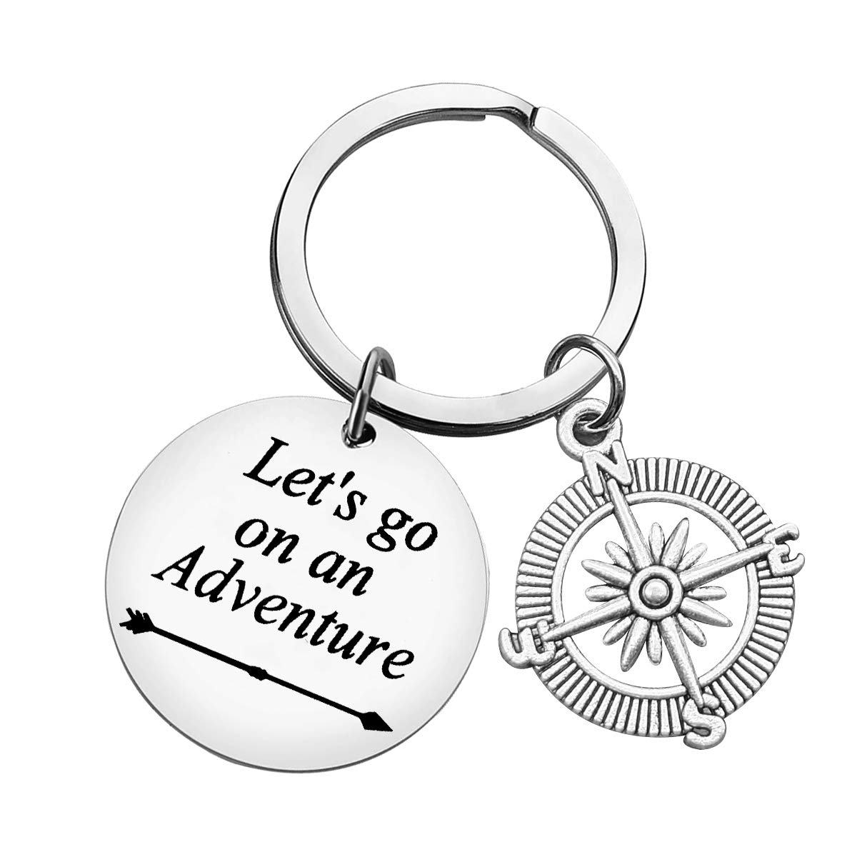 Huwujiu Camper Keychain Keyring Adventure Keychain Gifts for Women Men Camper Trailer Vacation Gifts Outdoor Adventure Traveller Gifts Let's Go On an Adventure