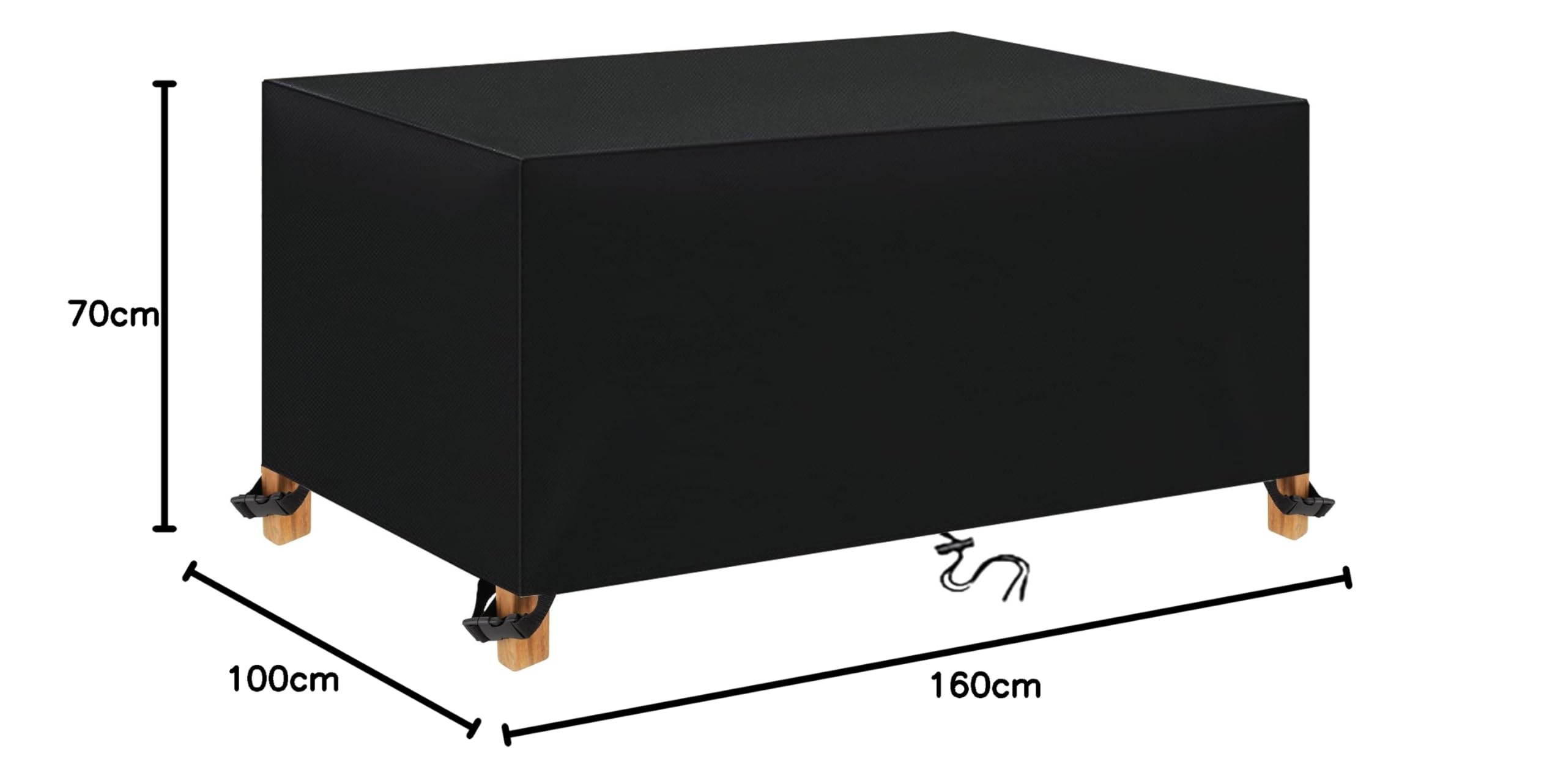 Funda Mesa Jardin Impermeable 160x100x70cm Varios tamaños 600D Oxford Rectangular Cubre Mueble Jardin Funda Impermeable Anti-UV Resitente al Polvo para Muebles de Exterior sillas mesas — view 8