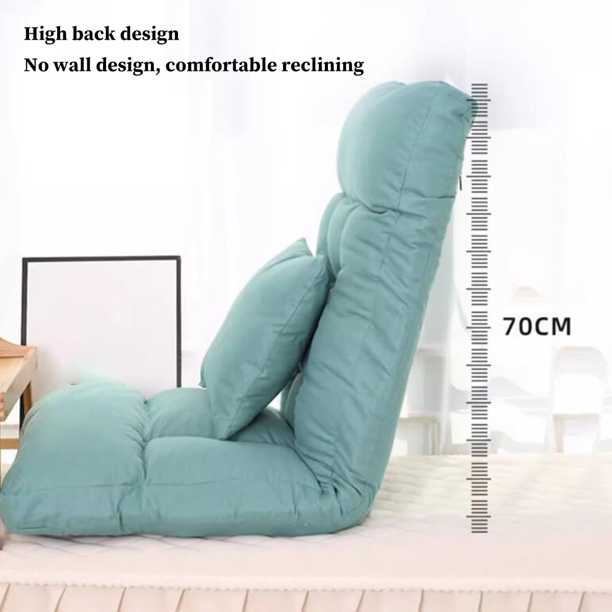 Chaise de Sol Sièges de Sol réglables avec Support Dorsal 5 Angles Chaise de méditation Pliable Coussins Tatami Bay Window Lecture Regarder Les Jeux