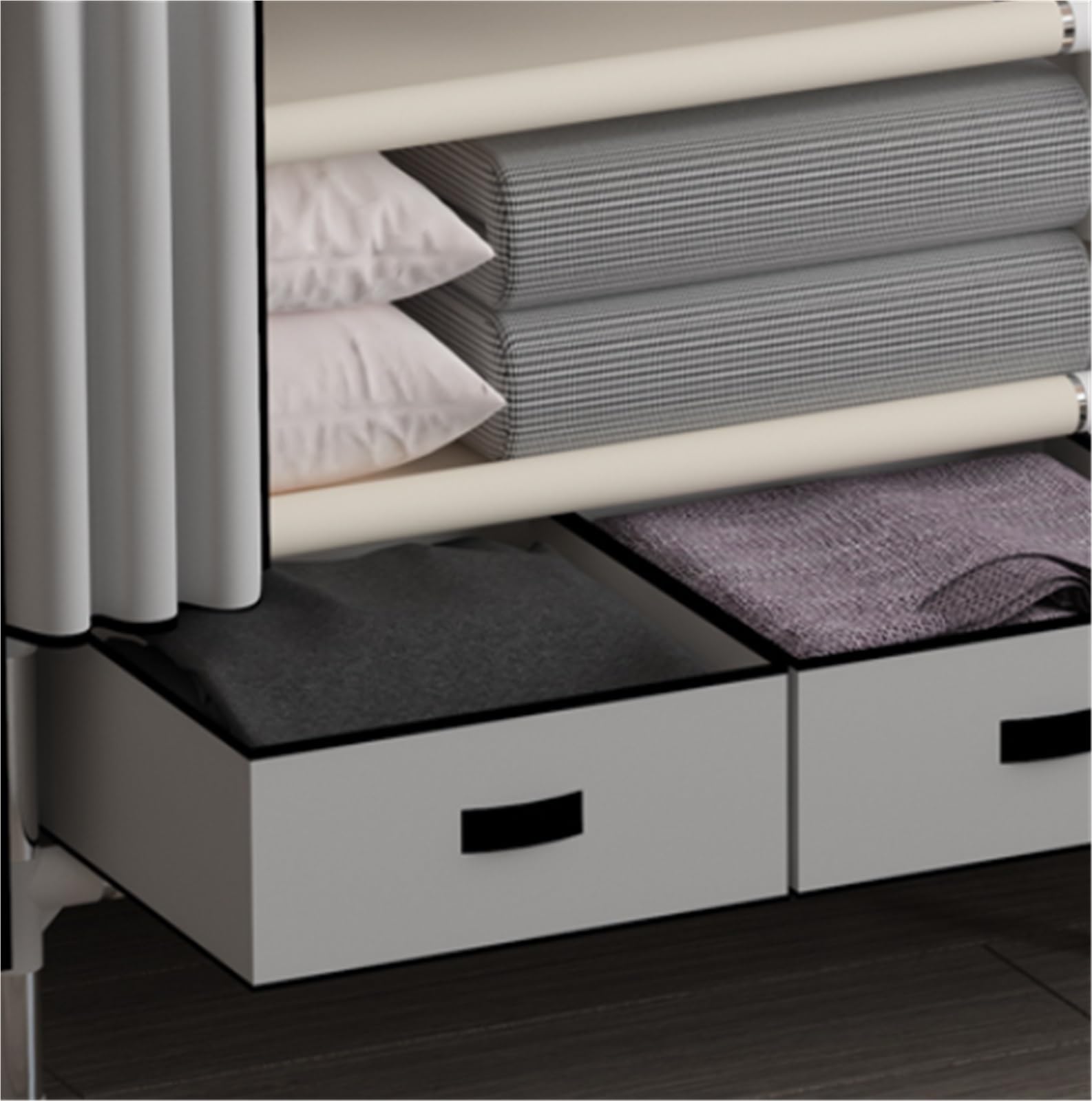 Wardrobe Closet Schrank Tragbarer Kleiderschrank for Aufhängen Von Kleidung, Zur Aufbewahrung Von Kleidung, Tragbarer Kleiderschrank for Schlafzimmer Closet Aufbewahrungsschrank(Beige)