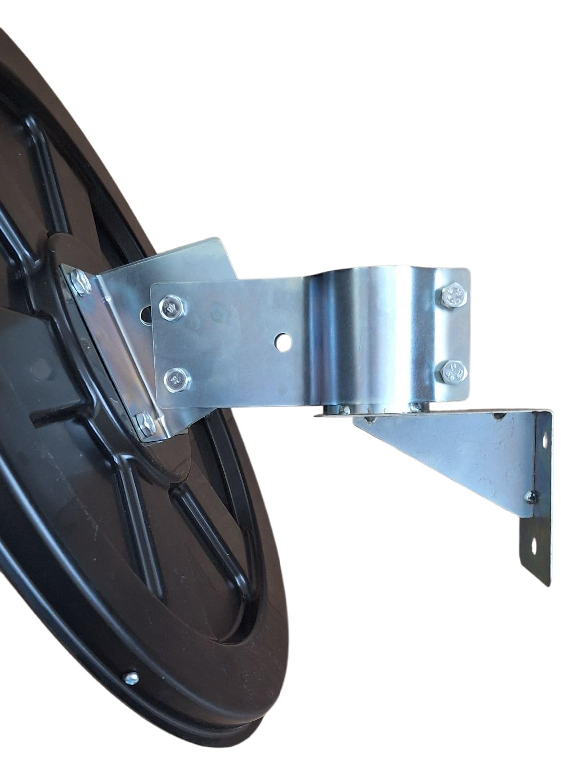 FERRETELIX® Espejo Convexo Exterior 45 cm con Visera y Soporte de Pared | Seguridad en Garajes, Calles, Naves Industriales y Parkings