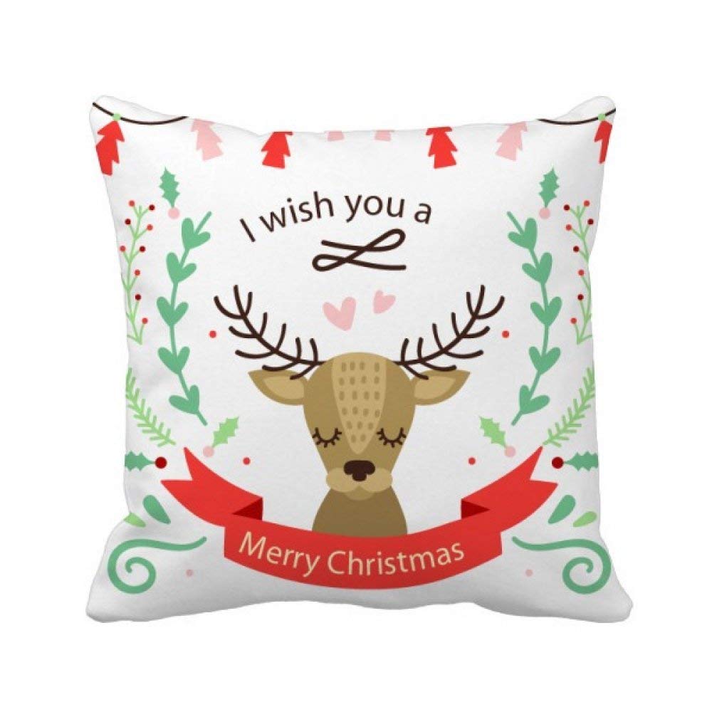 Coussin Noël motif cerf 40x40cm pour transformer votre canapé terne en décor de fête
