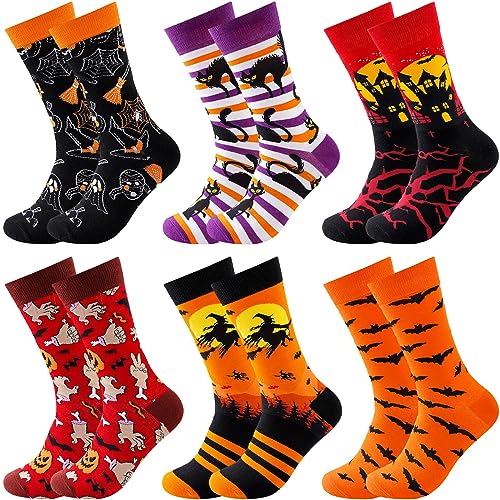Halloween Socks Men Pumpkin Socks Crazy Funny Dress Colorful Novelty...