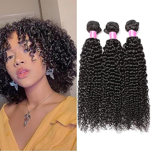 Curly Brazilian Weaves Human Hair - 8 Inches - Brazilian Hair Bundles - 50g/Bundle (150g Total)-Natural Virgin Human Hair Bundles