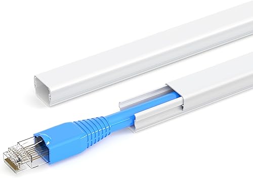 ZhiYo Ocultador de cable para un cable, corrector de cable de 102 pulgadas, cubiertas de alambre de pared pintables, conducto de gestión de cables