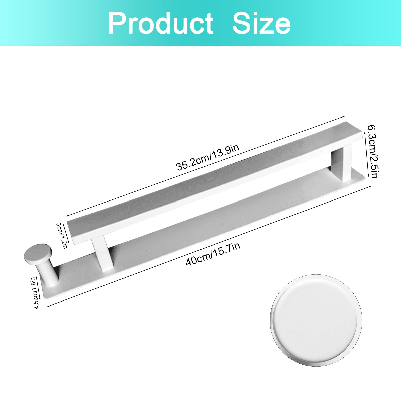 YUNYODA Portasciugamani senza foratura, 5 in 1, in acciaio inox, autoadesivo, per bagno e cucina, supporto per asciugamani da bagno, senza foratura, per asciugamani, 40 cm, colore nero