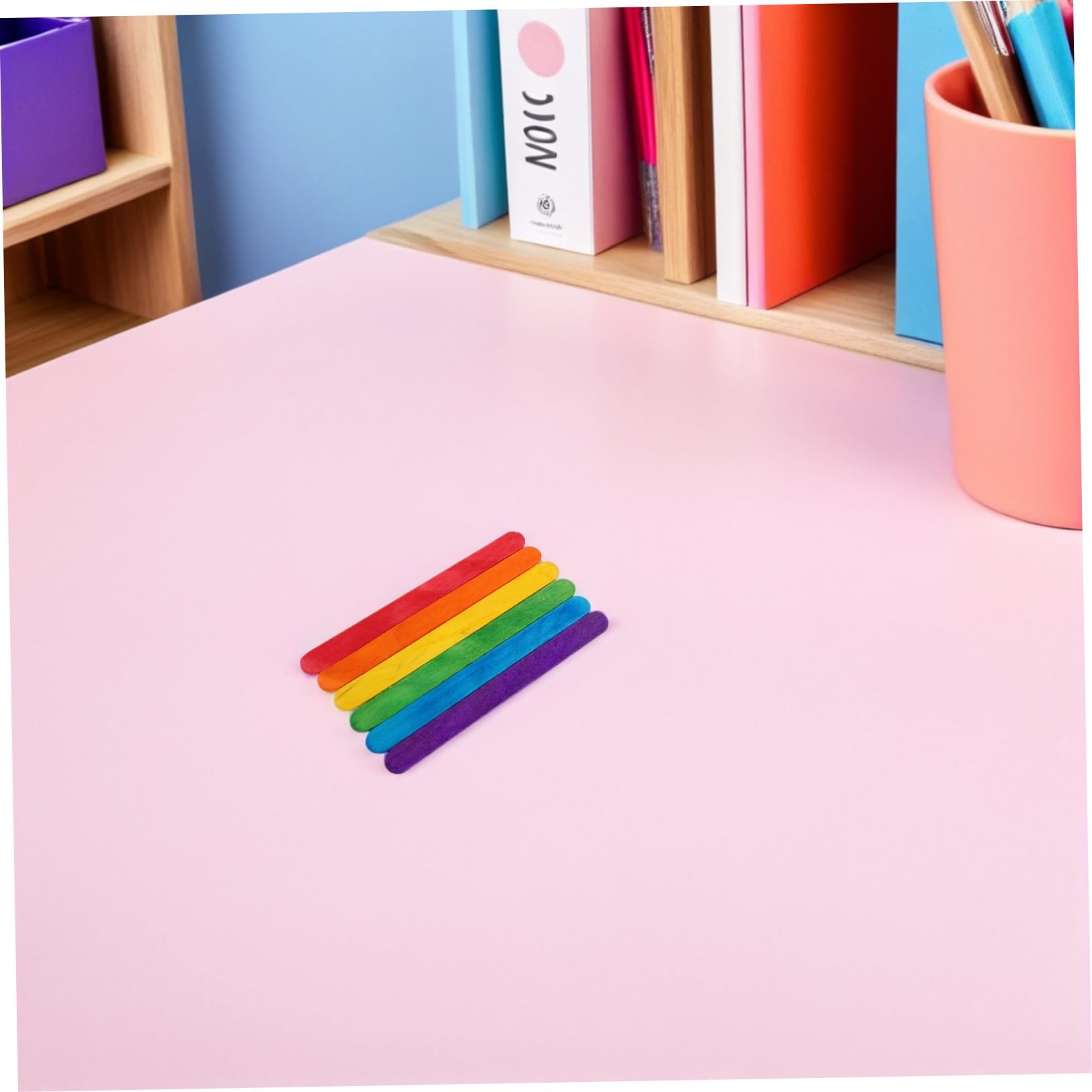 Tofficu 500 Palitos de Madera para Manualidades, Materiales de Arte Aula, 114x10x2 Mm, Reutilizables, Seguros para Niños