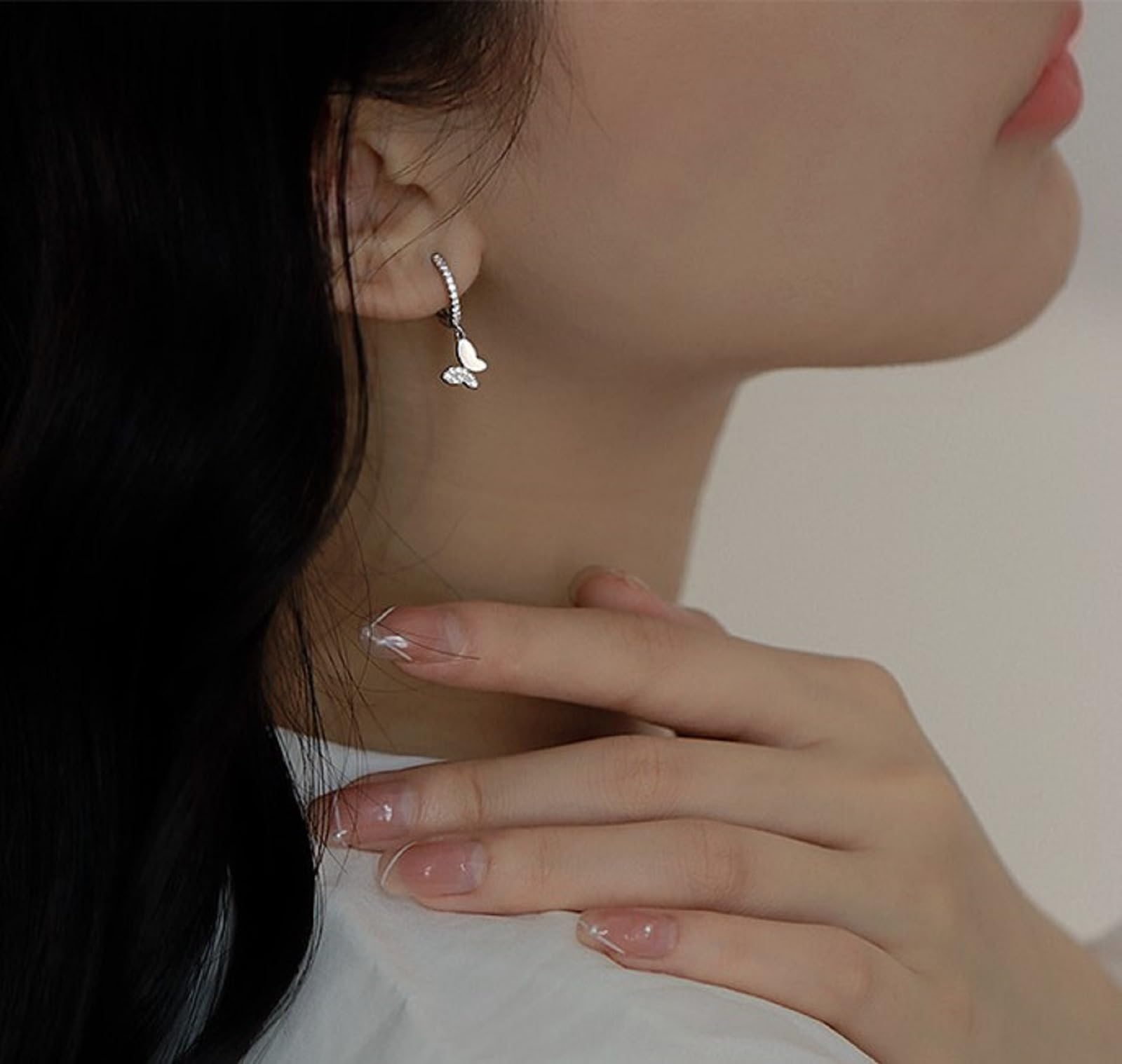 Orecchini argento 925 For Women orecchini argento 925 With Silver Moon Pendant orecchini donna Cubic Zirconia Dangle bianco Gioielli Per Ragazze