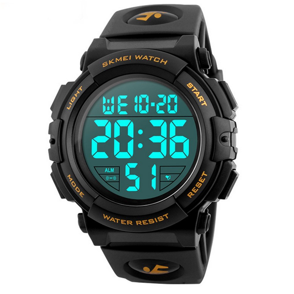 Timever（タイムエバー）デジタル腕時計 メンズ 防水 led watch スポーツウォッチ アラーム ストップウォッチ機能付き 防水時計 文字が大きくて見やすい 日本語説明書付き
