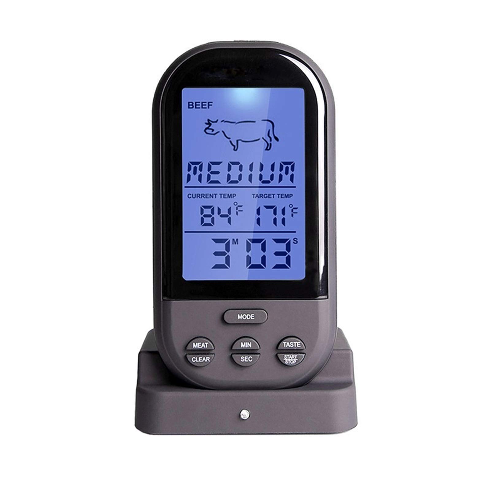 Termometro Igrometro Termometro digitale BBQ BBQ Grigliatura della sonda alimentare Termometro da cucina Strumenti di cottura con allarme timer Termometro igrometro per interni(A)
