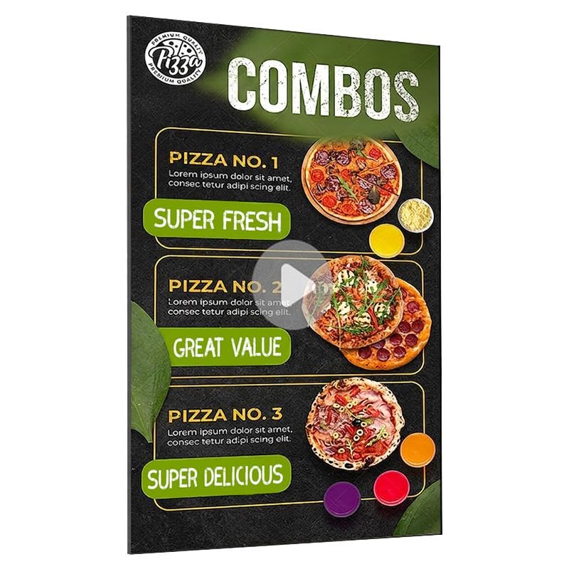 Image of Digital Signage Display 65 inch Wall Mount Digital Menu Board for Restaurants and Stores Advertising Screen 700 nits Ultra-High Brightness 4K UHD Free Web Content Editor Android 4GB + 32GB