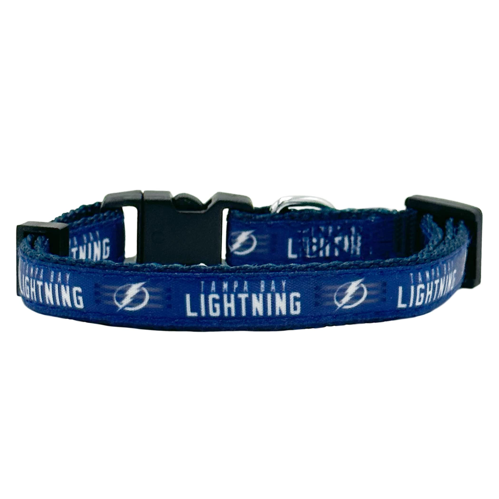 NHL CAT Collar Tampa Bay Lightning Satin Cat Collar Hockey Team Collar for Dogs & Cats. A Shiny & Colorful Cat Collar with Ringing Bell Pendant