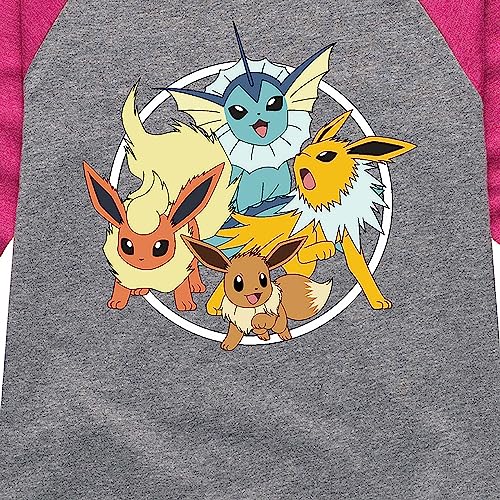 HYBRID APPAREL - Pokémon - Eevee Group - Youth Girls Raglan Graphic T-Shirt3