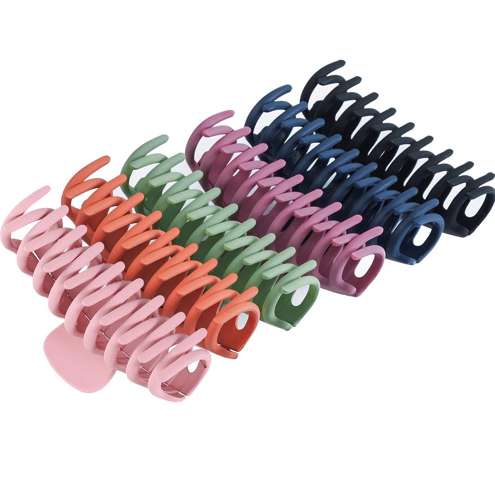 6 Pack Big Hair Claw Clips, 4.3 Inch Matte Large Hair Claw Clips for Women/Girls, Fashion Hair Accessories Strong Hold Banana Jaw Clips Nonslip Hair Clips for Thick/Thin Hair