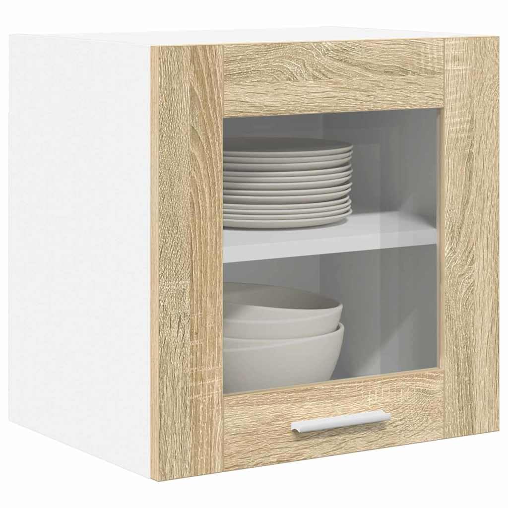 Armoire suspendue avec porte en chêne Sonoma - 40 x 31 x 40 cm - Meuble de cuisine moderne avec espace de rangement pour rangement et organisation dans la cuisine et la salle à manger