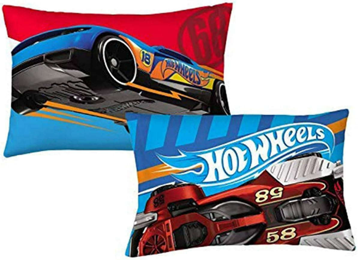 Hot Wheels Pillowcase Fast Pace Reversible Pillowcase for Kids - 20 X 30 Inch (1 Piece Pillow Case Only)