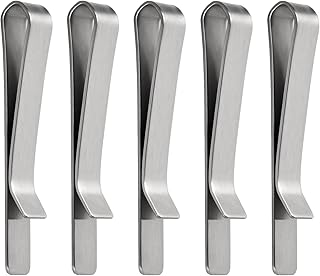 5 Pcs Tie Clip for Man, Classic Tie Clip Silver Tie Bar Clip Set Necktie Tie Bar Pinch Clips, Fashion Men's Tie Clips Neck Ties, Tie Tack Pins for Regular Ties Wedding Anniversary Business