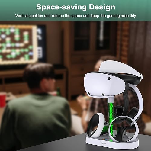 Miniatura 8 de FASTSNAIL Soporte de carga para Playstation VR2, auriculares verticales multifunción PS VR2 y controladores de sentido, estación de carga con 10