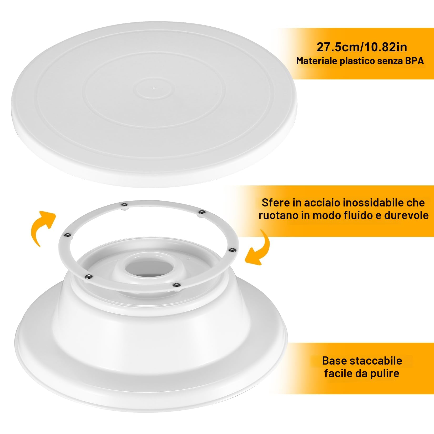 Piatto Girevole per Torte, Supporto per Torte, Set di Accessori per Torte