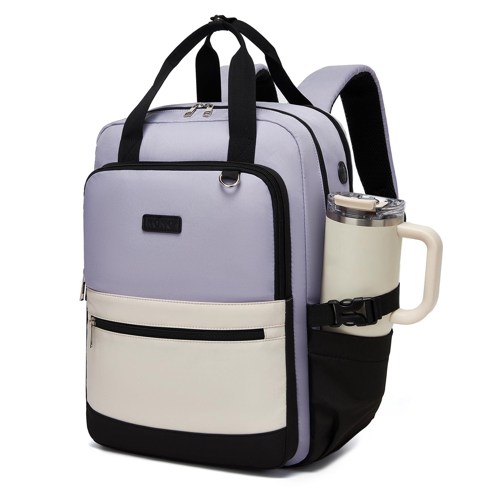 Kono Laptop Backpack Womens with Pouch Pocket for Large Capacity Cup, 15.6 Inch Laptop Bags for Women, Travel Backpack Water Resistant Large Rucksack for Work Business School College Teacher Girls — view 7